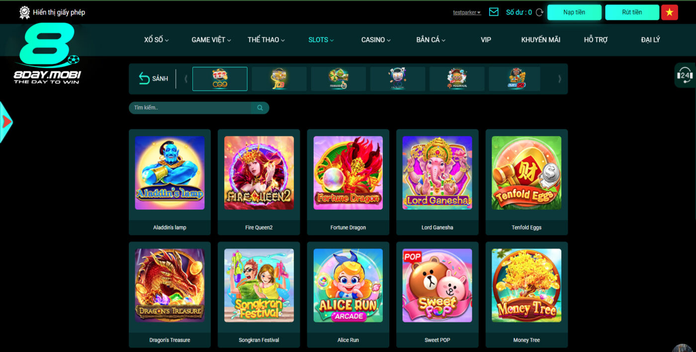 Game Slot online tại nhà cái 8day